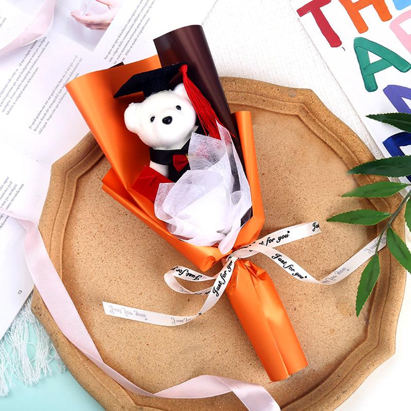 1 шт. декор для вечеринки искусственный цветок доктор медведь свадебные сувениры выпускной подарок мультяшная плюшевая игрушка реквизит для фотосессии цветочный букет