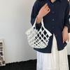 Fashi Вместительная кожаная складная сумка-тоут Fashi Простая плетеная сумка-тоут Складная кожаная сетчатая сумка-тоут для пляжа
