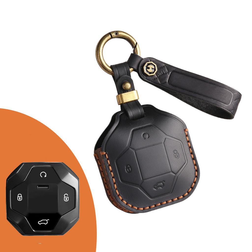 Подходит для Chery Jietu Traveler 4WD Crossing Discovery PRO Чехол для защиты ключа автомобиля из натуральной коровьей кожи