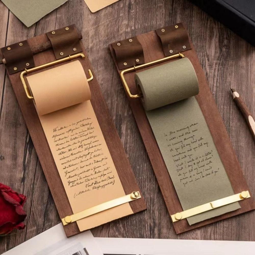 Hangable Vintage Sticky Notes Tear-Off Note Splint Message Pad Wooden Memo Clipboards Wall Decor
