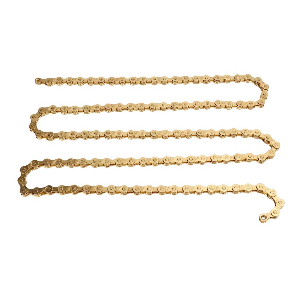 8 Speed Bike Chain 116 Links Gold Electroplating Steel Road Bike Chain with Chain Connector for