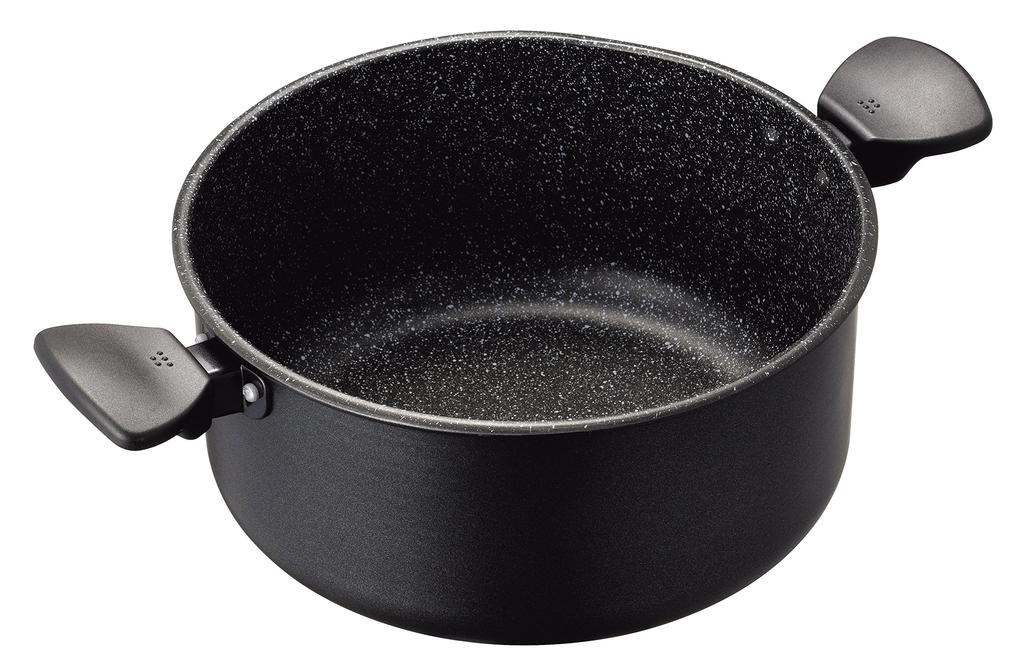 KAI Lightweight 26cm Gas and Induction with PFOA and PFOS KHS DW5646 Double-Handled Pot, Compatible, Lid, Free,