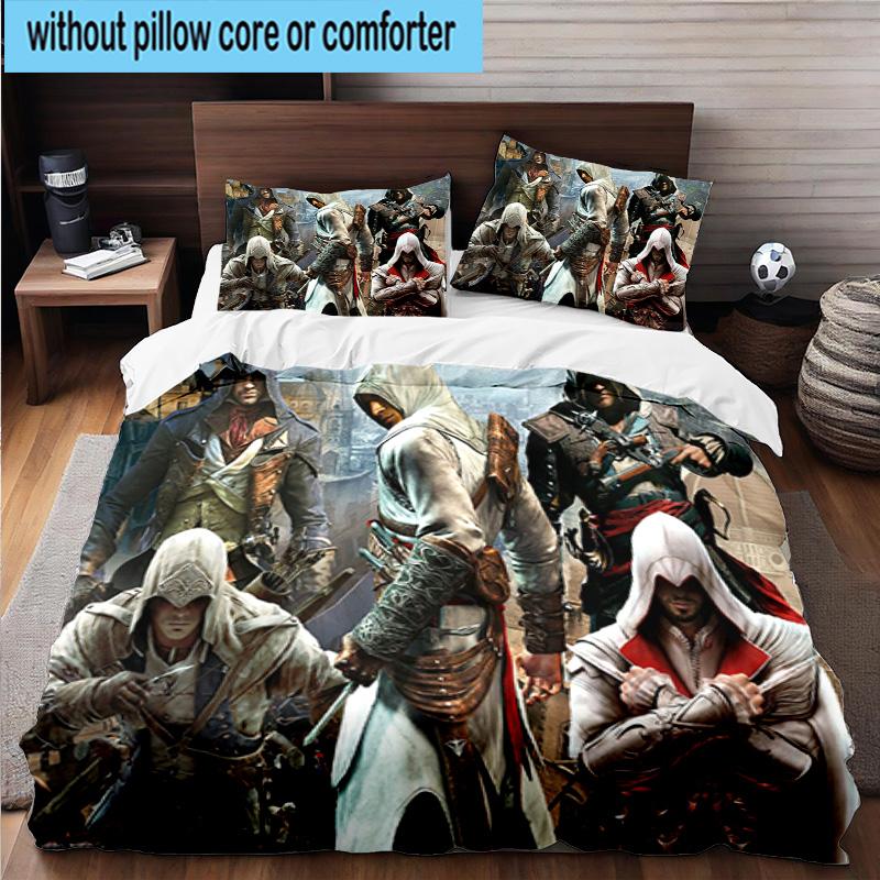 3PCS Assass Warrior 3pcs Bedding,Including 3PCS Duvet Cover And 2pcs Pillowcases Perfect for Christmas,Ideal for Bedroom, Dormitory