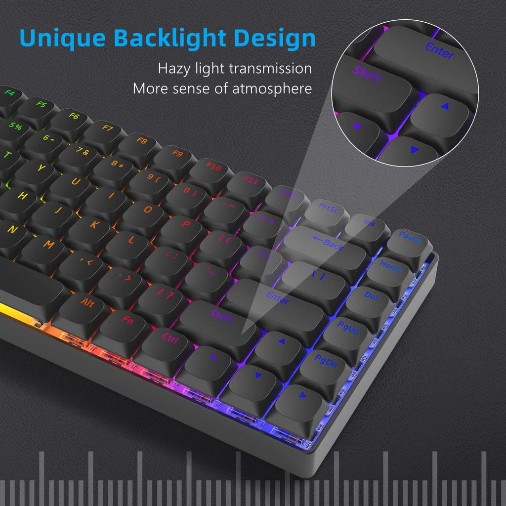 Xiaomi Пользовательские низкопрофильные колпачки для клавиш PBT 118 клавиш Horizon Keycaps для 60% 65% 75% 100% переключателей Cherry Gateron MX Игровая клавиатура