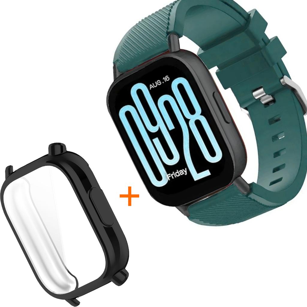 Силиконовый ремешок с ТПУ чехлом для умных часов Xiaomi Redmi Watch 5 Active Lite, браслет и чехол для Redmi Watch 5 Active Lite