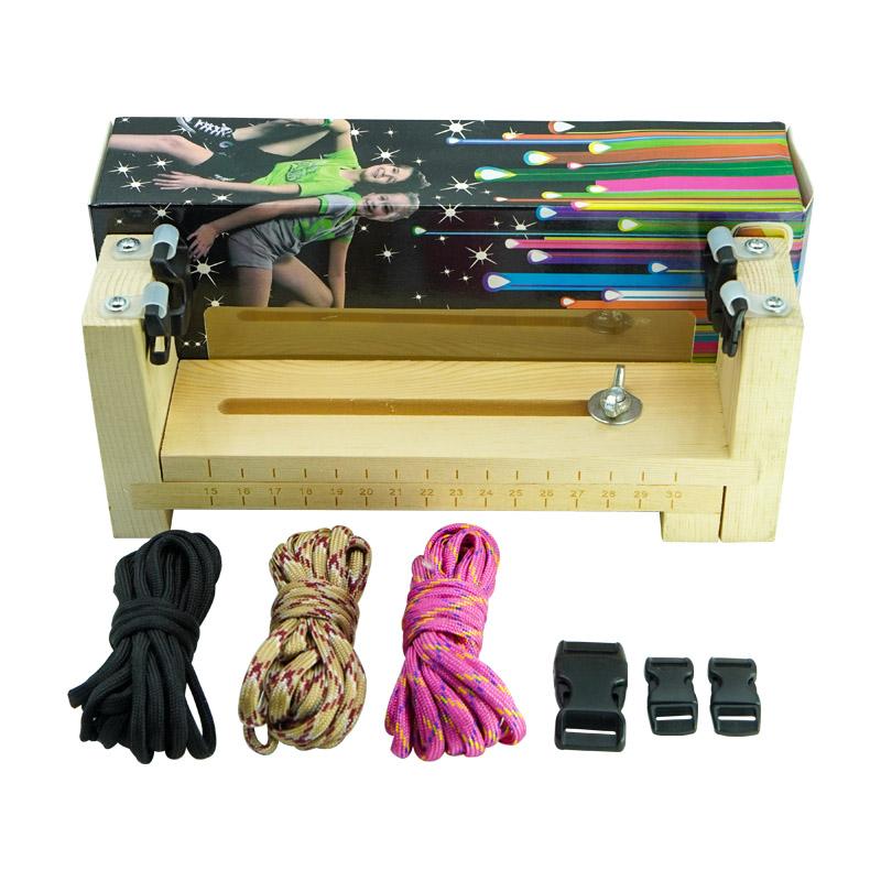 NobleEagle Adjustable Paracord Jig Set for DIY Craft Bracelets Lanyard Weaving Maker Wooden Frame Braiding Tool Kit