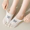 3Pairs Short Tube Two Toe Boat Socks Invisible Split Toe Ankle Socks Fashion Sweet Bow Socks  Women