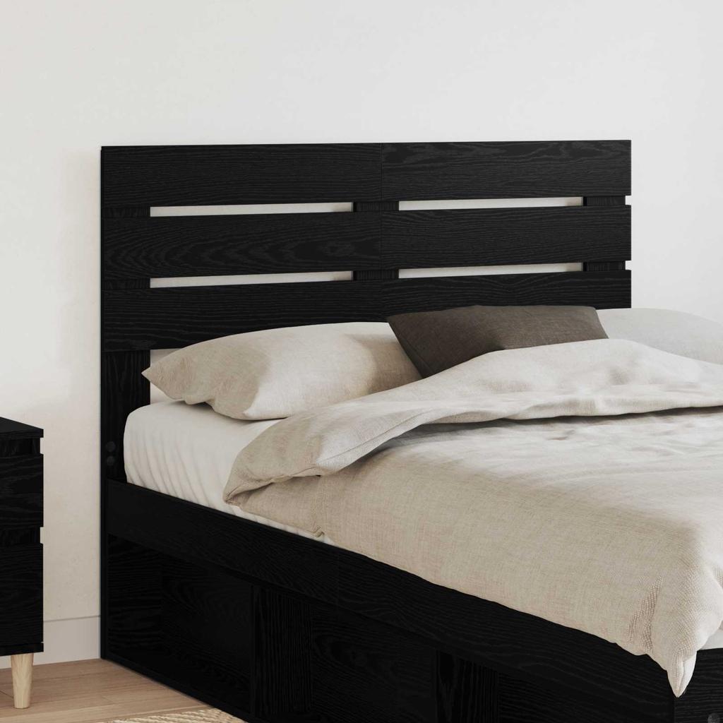 Headboard in Black Oak Effect Made of Wood Based Material