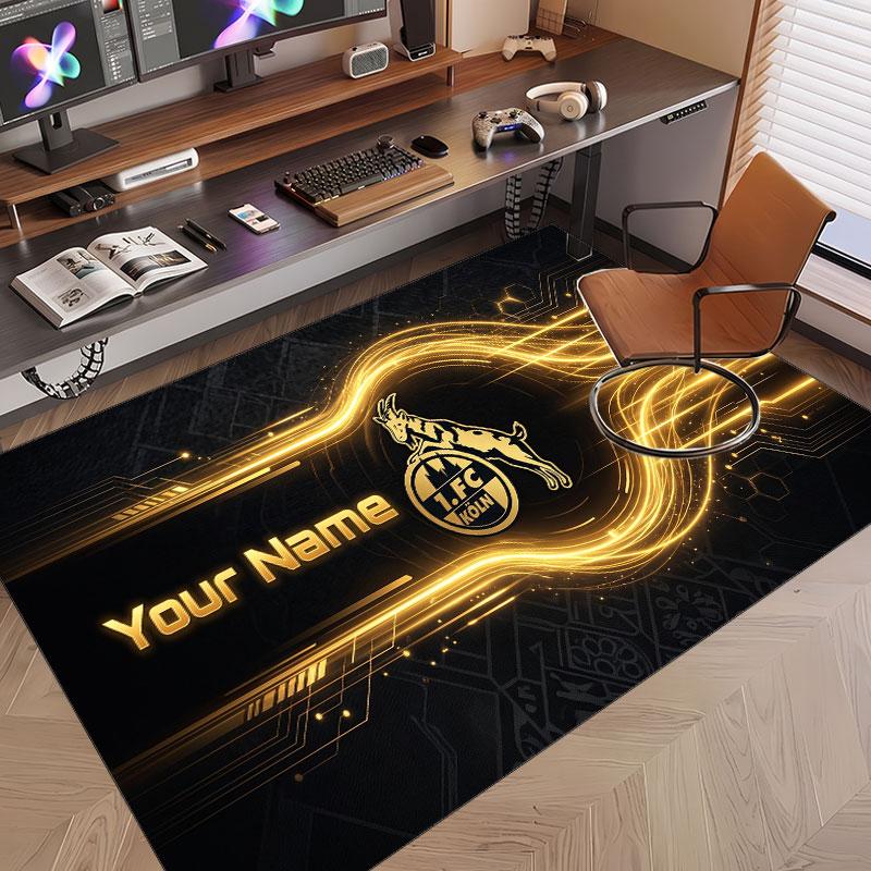 Custom Rug FC Köln Pattern Print Name Text Soft Non‑Slip Floor Carpet for Home Indoor Decoration
