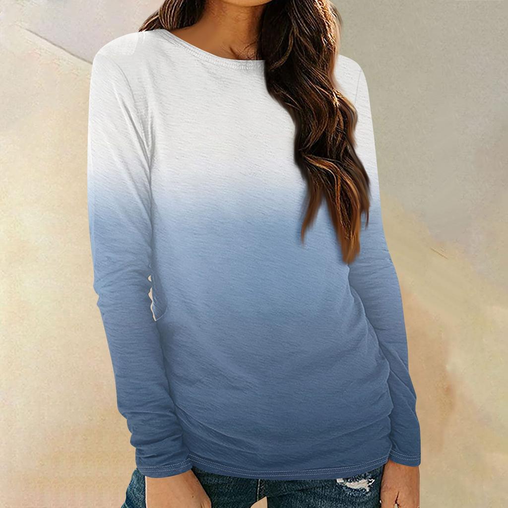 Женские рубашки с длинным рукавом и круглым вырезом, базовая футболка, повседневный топ, осенняя модная туника, облегающие футболки