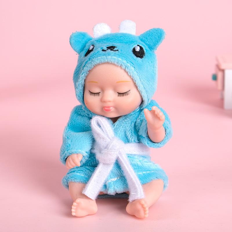 3.5in Bionic Sleeping Doll Palm Reborn Frog Dog Bear Bjd Cute Animal Adjustable Joints Comfort Girls Toys Pajama Clothing Change
