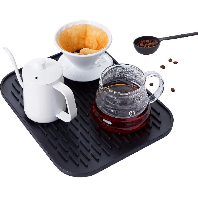 IBanana Necery Drying Mat for Pour Over Coffee Maker Set Bar Service Spill Mat Heat Resistant Silicon Mats Counter Top Dryer Pad Food Gr