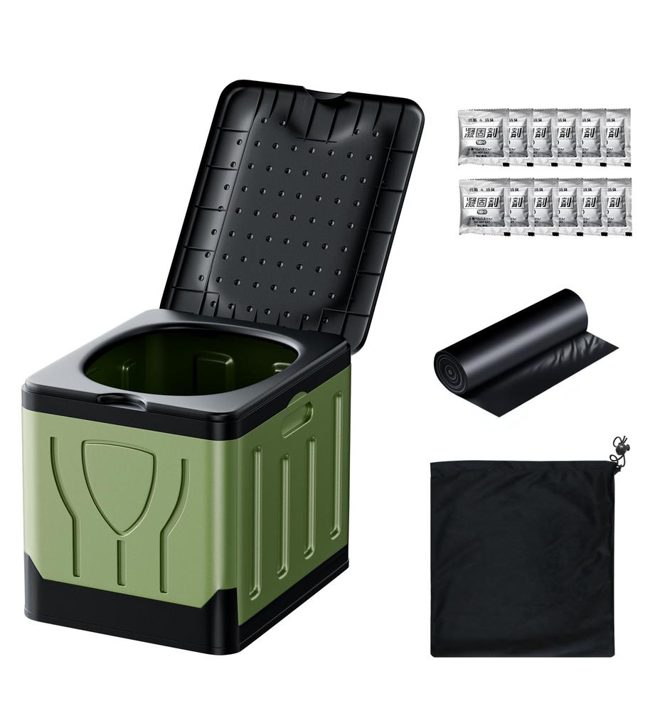 Portable Emergency 180kg Weight Easy To Easy To Compact Includes 12 Waste for Outdoor Water and Nursing Care Toilet, Toilet, Capacity, Carry,