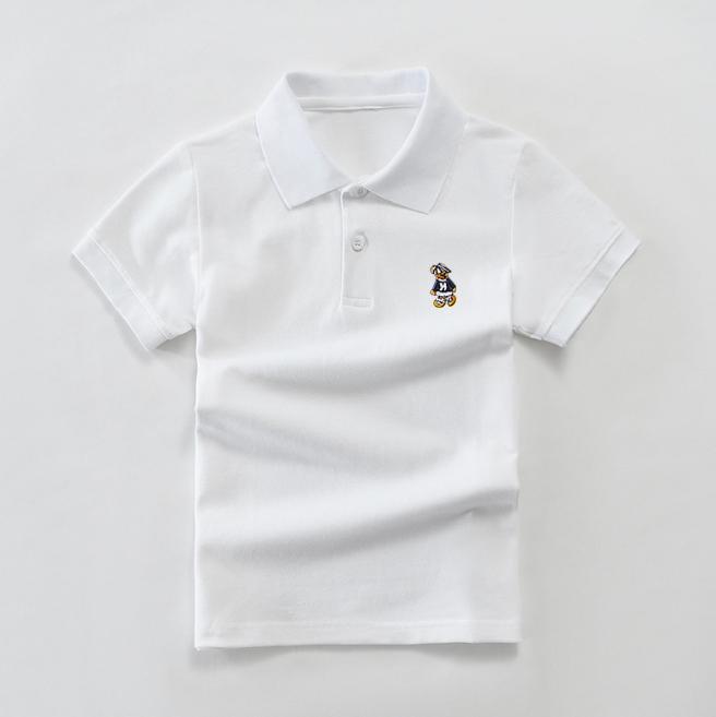 Детская летняя детская одежда с коротким рукавом, средняя и большая детская футболка, хлопковая полосатая рубашка-поло