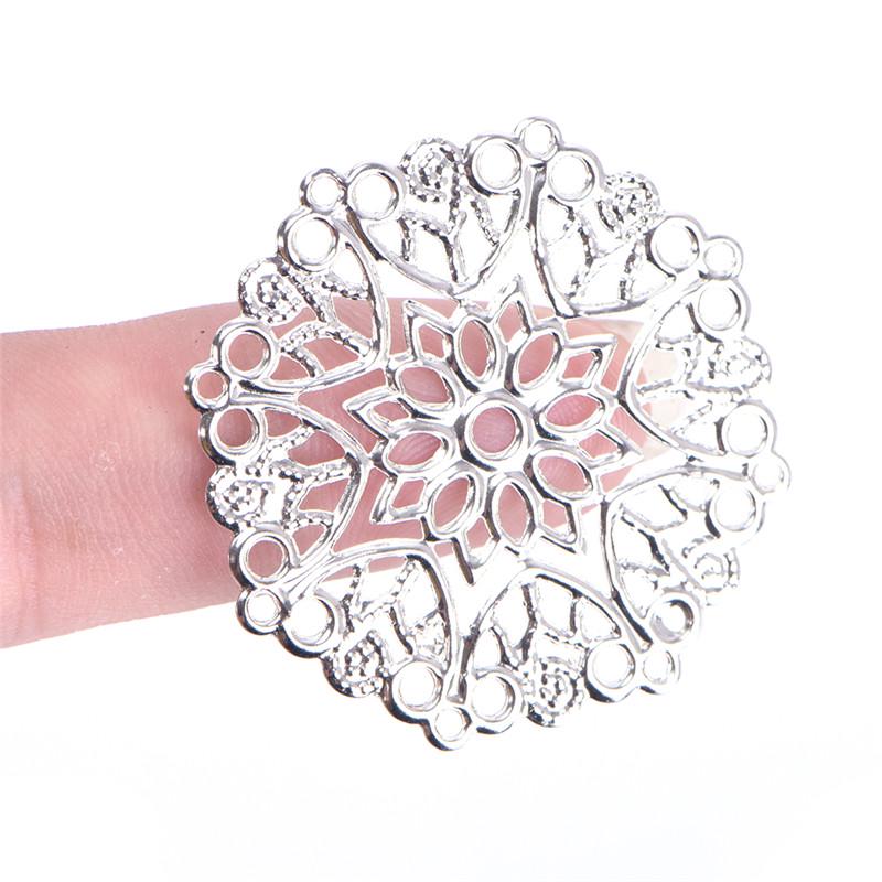 50 шт. бронзовые филигранные цветочные соединители для рукоделия, аксессуары для изготовления ювелирных изделий