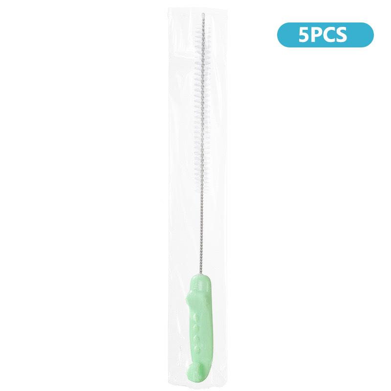5/4PCS Drinking Straw Cleaning Brush Baby Bottle Straw Tube Pipe Cleaner Home Nylon Stainless Steel Long Handle Cleaning Brushes