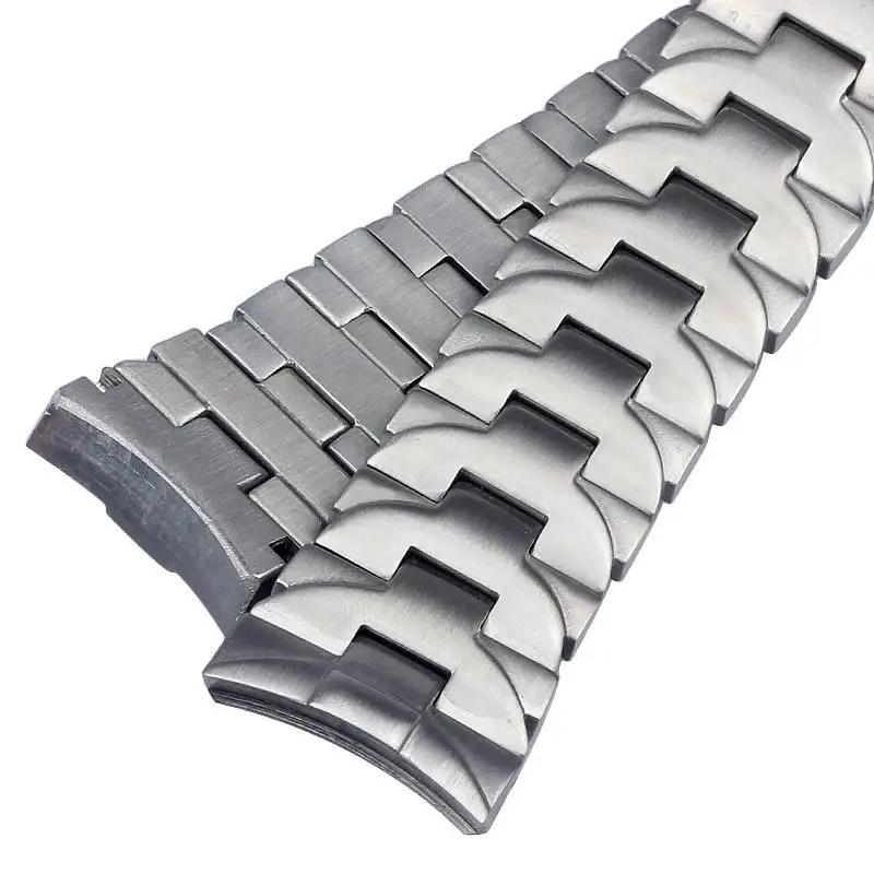 Прочный браслет из нержавеющей стали для Panerai Luminor PAM441 PAM111 Серии 22 мм 24 мм Изогнутый интерфейс сплошные металлические серебристые браслеты