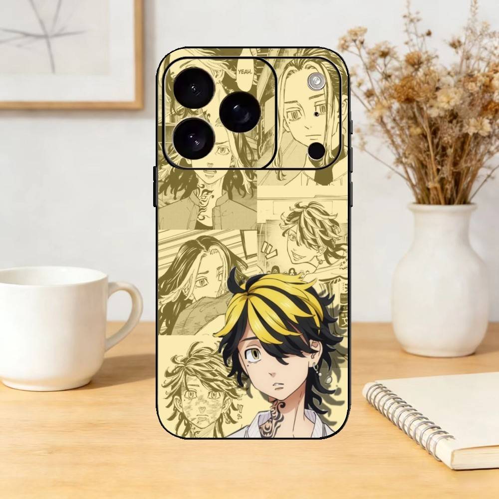 K-Казутора H-Ханемия Тигр Чехол для телефона для iPhone 17,16,15,14,13,12,11 Plus,Pro Max,SE4 Мягкий силиконовый Черный чехол