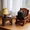 Ручная резьба по дереву Фигурка кошки Милый котенок Статуэтка Декор для дома Настольный декор Трехцветный Оранжевый кот Рэгдолл Бомбейский кот Миниатюрное ремесленное изделие Подарок