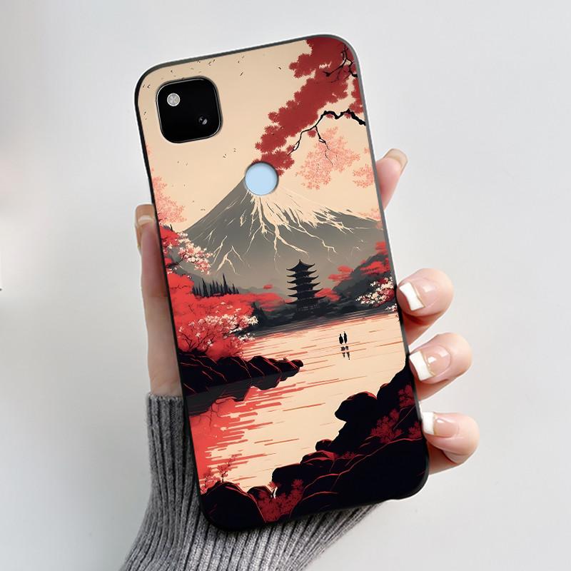 Для Google Pixel 4a 4G Чехол Роскошный Милый Кролик с Сердечками Забавный Мягкий Черный Матовый ТПУ Силиконовый Задний Защитный Чехол Тонкий