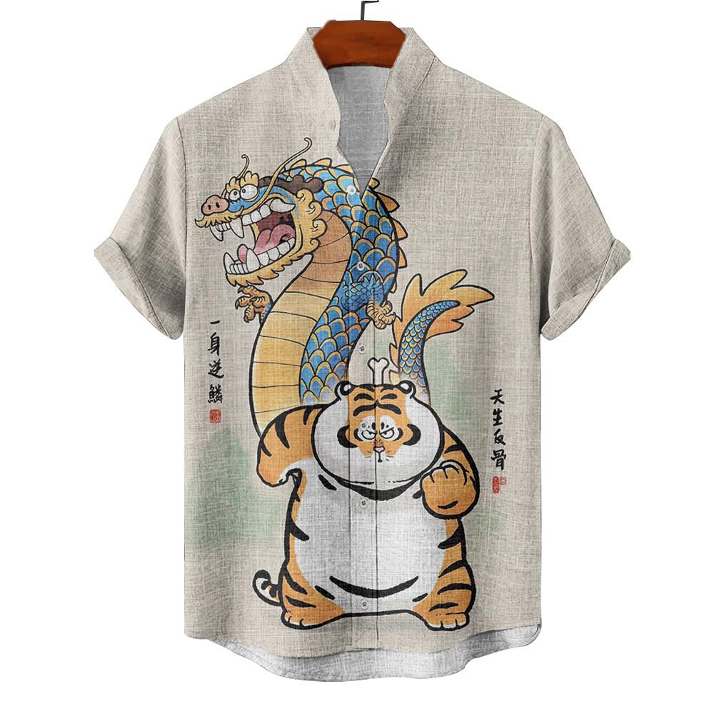 Классические гавайские рубашки с короткими рукавами и принтом в стиле тики-клуба для девушек-хула и ретро-автомобилей для мужчин, модные гавайские рубашки, пляжные блузки