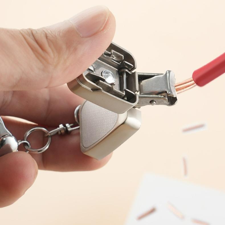Stainless steel folding mini nail clippers, flip keychain decorative charm, mini small portable nail clippers