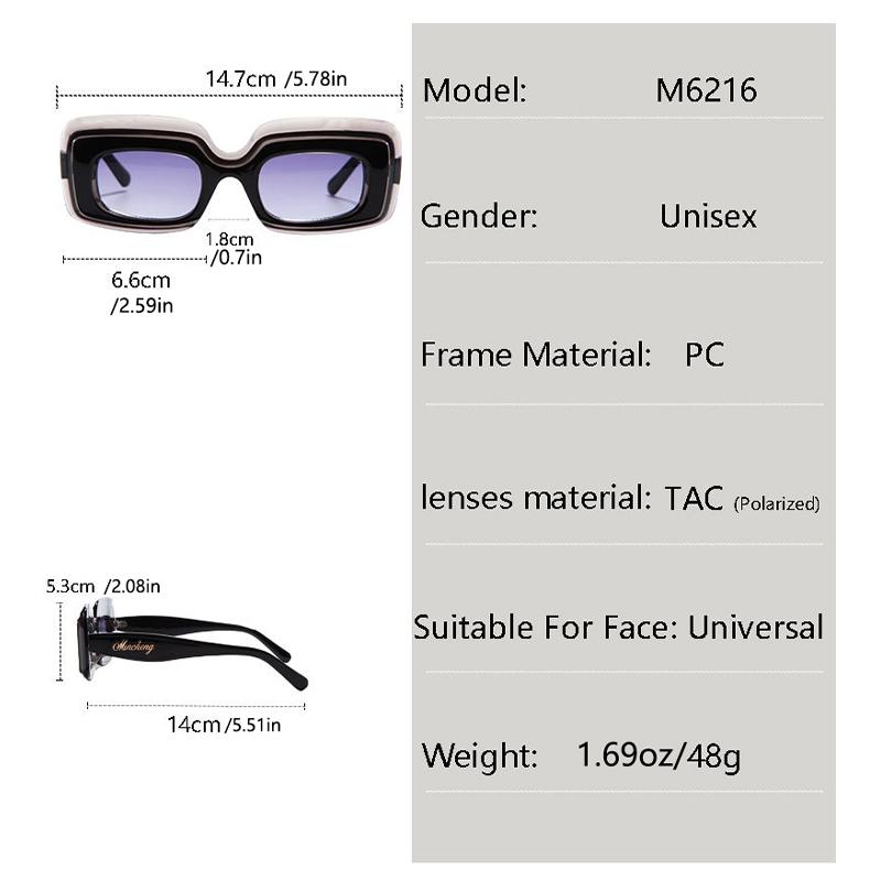 New Fashion Sunglasses Men And Women Large Frame Square Sunglasses Cool Trendy Color Glasses Frame