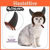 Cute Black And Red Horned Wig Set For Pets Featuring A Trendy Bob Haircut