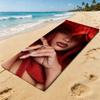 Горячая певица R-RIHANNA-ES Полотенце для кемпинга на открытом воздухе Пляжное полотенце Супервпитывающее Быстросохнущее Летнее полотенце