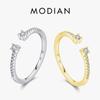 925 Sterling Silver Classic Ajustable Wedding Clear CZ Finger Rings Simple Twinkling Gold Color Ring For Women Jewelry