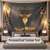 Custom Name Text Tapestry Bon Jovi Personalized Polyester Wall Tapestry For Bedroom And Room