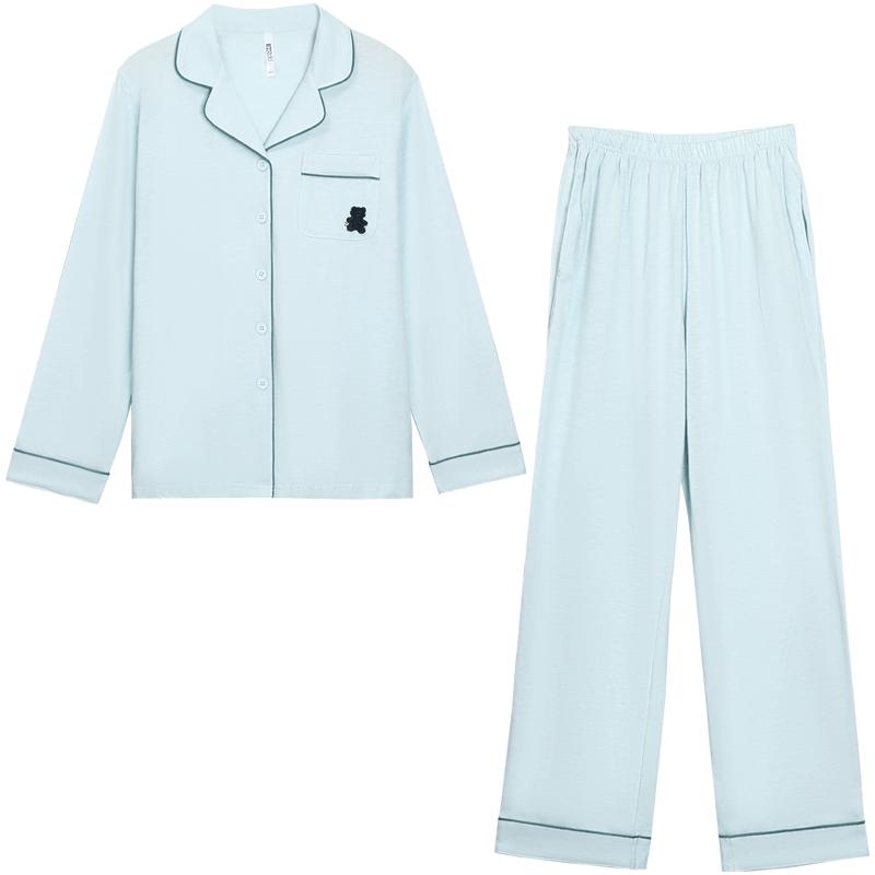 Hodo Pure Cotton ' Pajama et with Lapel Long leeve Top and Long Pant, uitable for Outdoor Wear