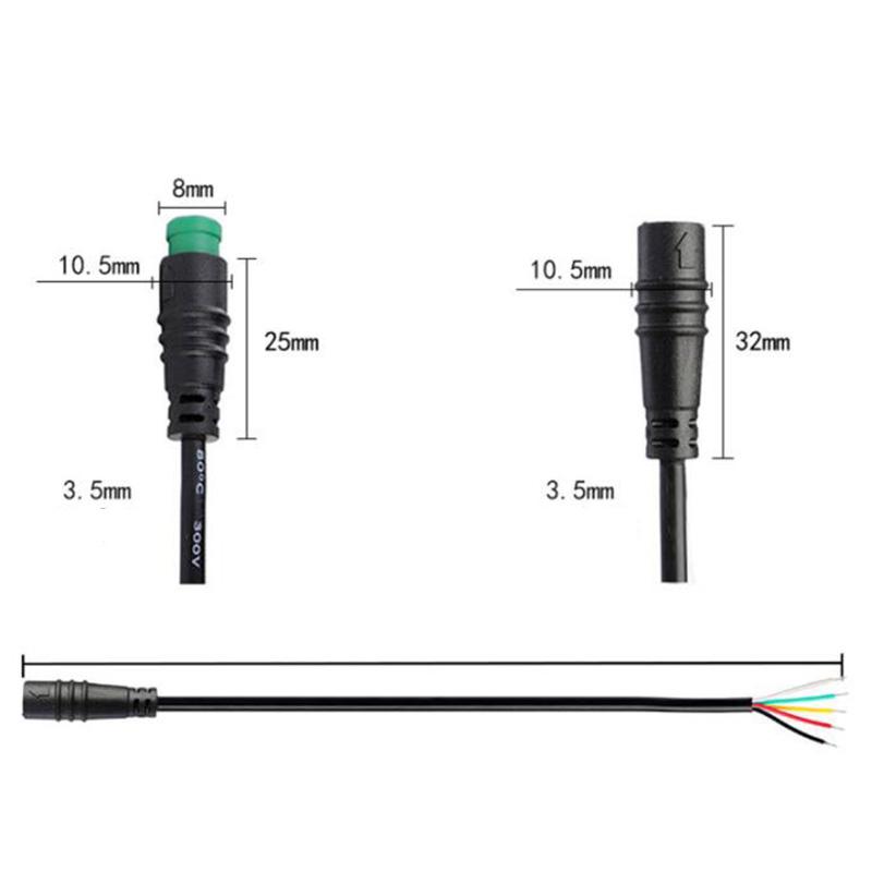 Waterproof 9mm M8 2 3 4 5 6 Core Pin Male To Female Ebike Sensor Cable M/F Speed Extend Connector Electric Bicycle