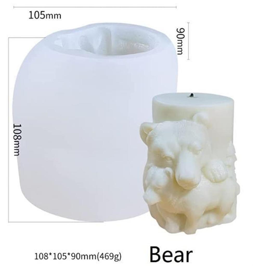 Силиконовая форма для свечей Animal Relief Волк Медведь Лошадь Лось Цилиндрическая форма Форма для свечей ручной работы Форма для поделок Домашний декор