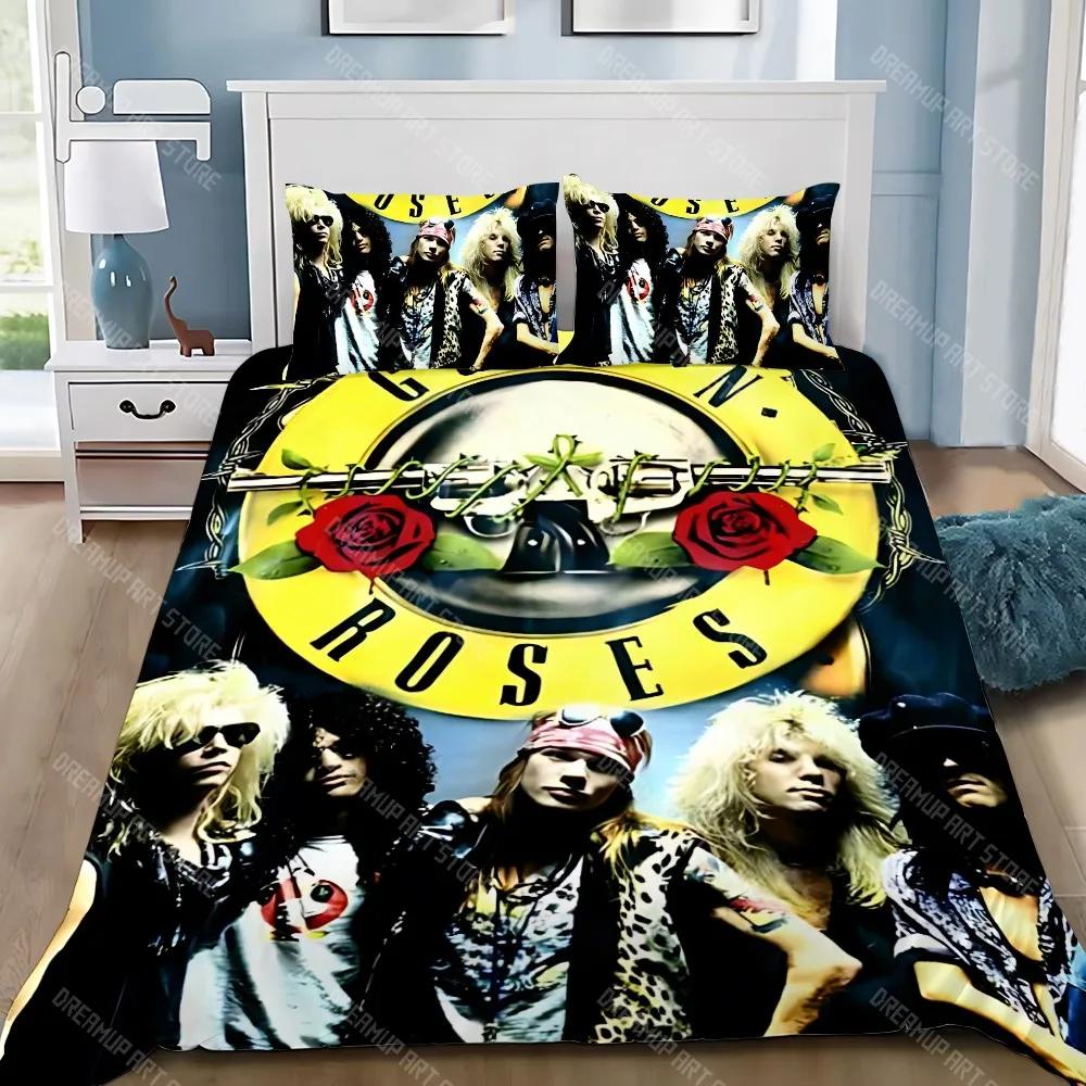 Пододеяльник Наволочка Комплект постельного белья Горячая группа G-Guns N R-Roses Взрослый Мальчик Девочка Украшение спальни Детский Односпальный Двуспальный Большой размер