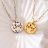 Colorful Full Zircon Guardian Pendant Necklace Stainless Steel Pendant Necklace  For Grandma