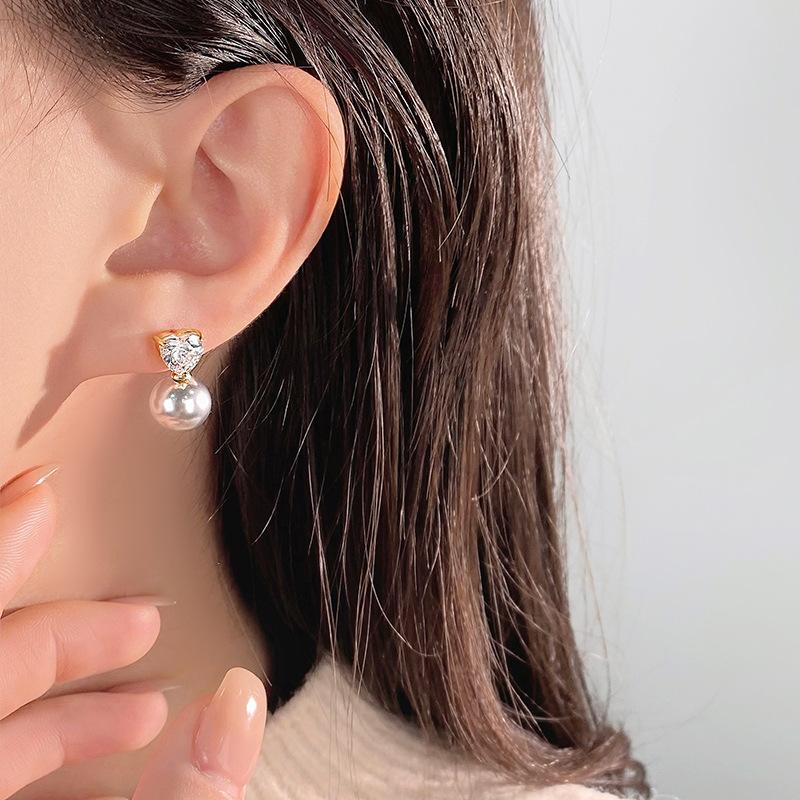 Простые серьги Love Pearl, легкие, роскошные, элегантные, модные, темпераментные серьги, универсальные серьги
