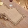 Table Runners Farmhouse Rustic Natural Jute Lace Vintage Country Wedding Birthday Thanksgiving Christmas Party Table Decoration