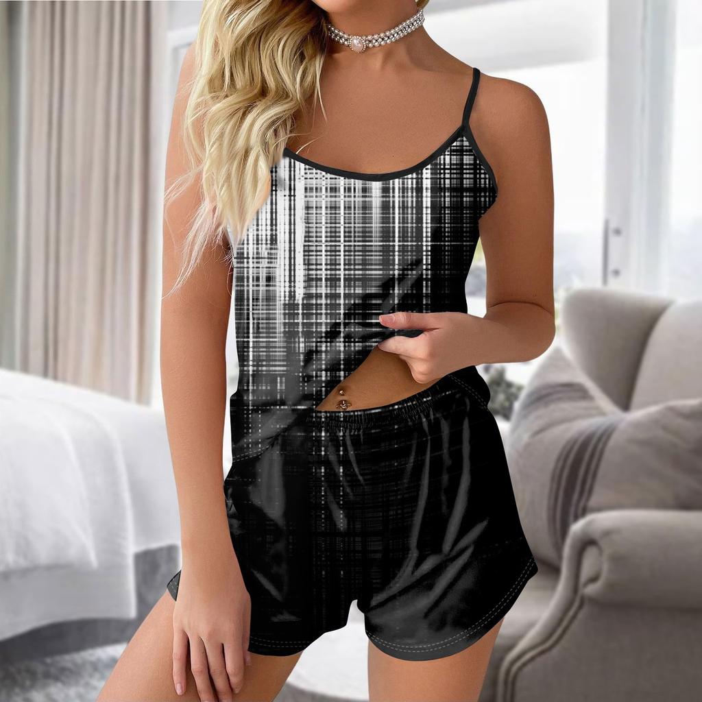 Pyjama Sets For Women Soft Two Piece Loungewear Sets Sleeveless Tops Shorts Matching Pyjamas Nightwear