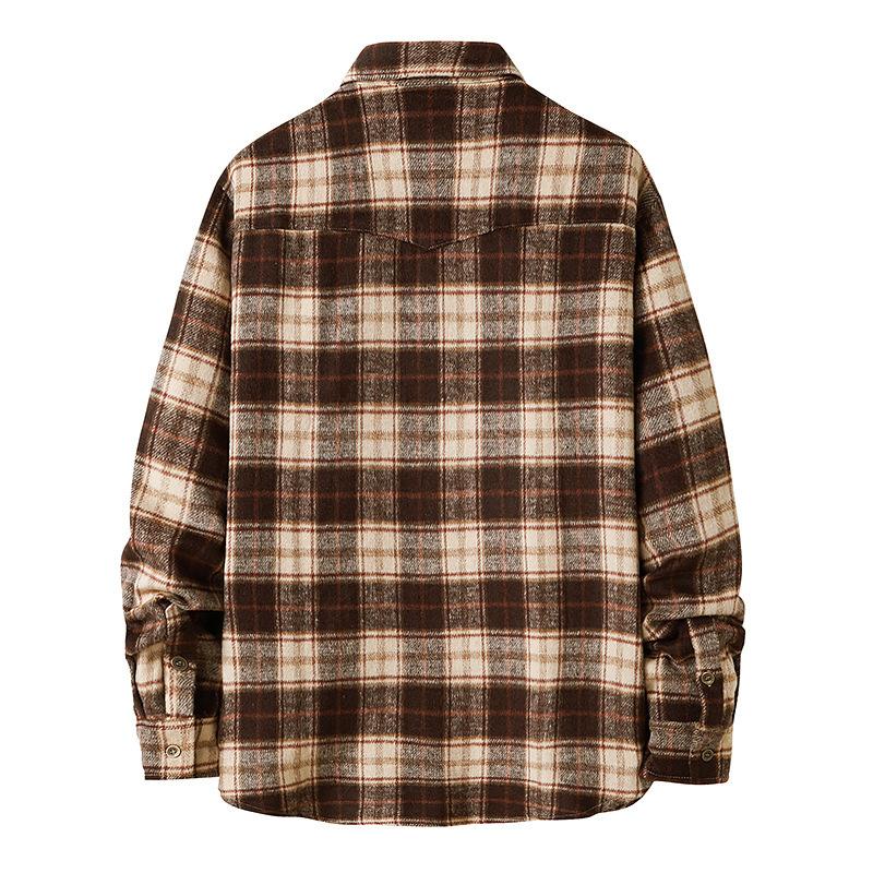 Men's Fashion Plaid Shirts Loose Plus Size Men's Jacket Shirt