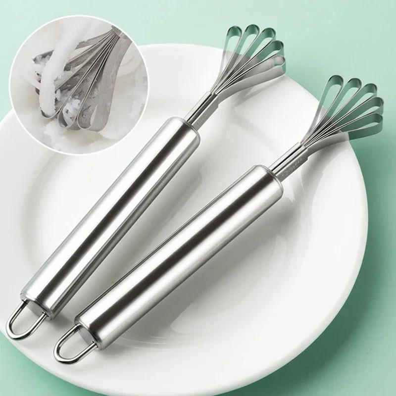 1 шт. Нержавеющая сталь Терка для мякоти кокоса Очиститель рыбной чешуи Строгалка Подвесной Инструмент для морепродуктов и фруктов Многофункциональные кухонные аксессуары