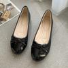 Fashion Ballerina Women's Flat Shoes Comfort Non-slip Ladies Loafers Leather Flats Elegant Bowknot Women's Single Shoes Mother's Shoes
