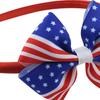 Повязка на голову с американским флагом, День независимости, 4 июля, красный, белый, синий, с бантом, декор, обруч для волос для девочек, аксессуары для волос
