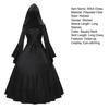 Women Gothic Hooded Witch Dress Vintage Medieval Victorian Dress Halloween Renaissance Cosplay Gown for Makeup Parties Role-Playing
