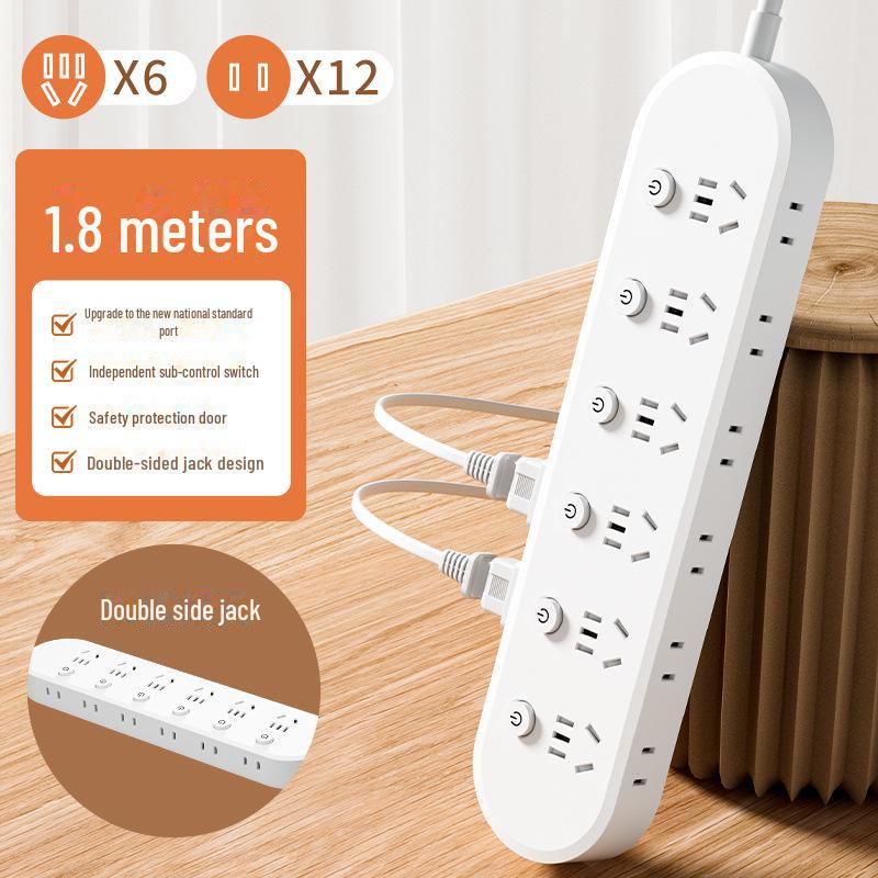 Умный сетевой фильтр с несколькими розетками, USB, двухсторонней вилкой и встроенной медной полосой