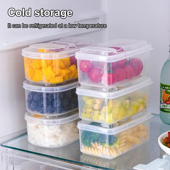 10 шт. прямоугольный контейнер для хранения продуктов, безопасная коробка для хранения в холодильнике, герметичный контейнер для продуктов с одной крышкой, легко моется, универсальный органайзер для холодильника