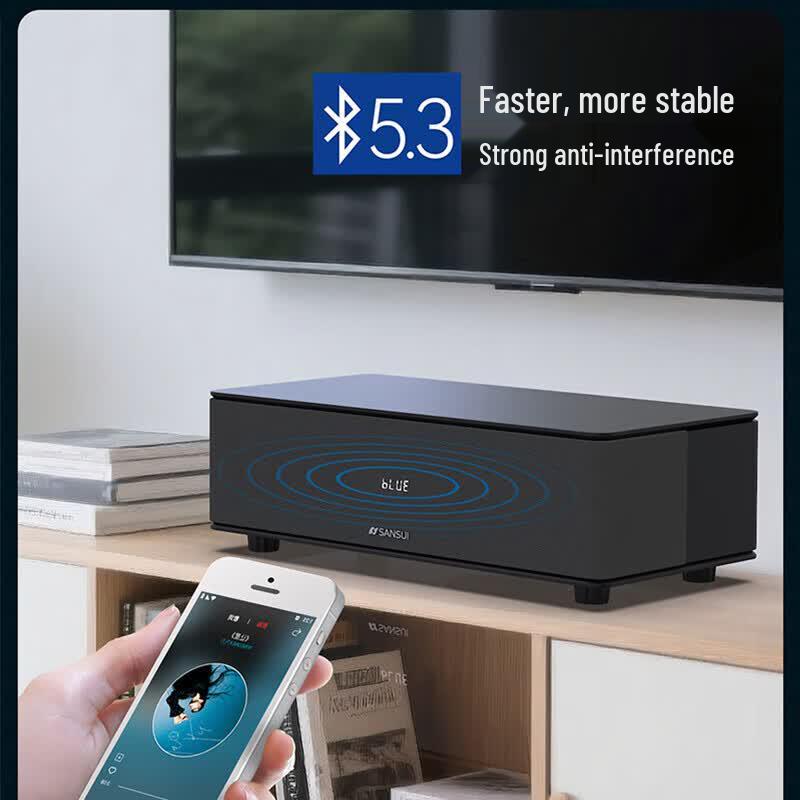 Интегрированная Bluetooth-колонка SANSUI S350 с двумя беспроводными микрофонами (Китайская версия)