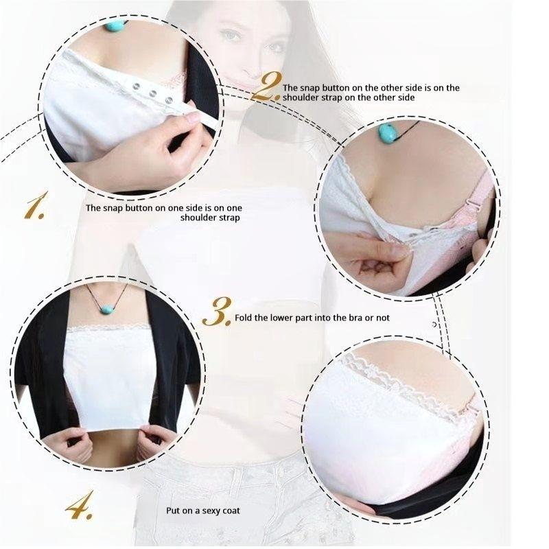 Vogue No Trace Lace Cover Underwear Short Style Undergarment Chest Cover Anti-Light Undergarment Inner Covering Bra Accessories Wrap Chest Invisible