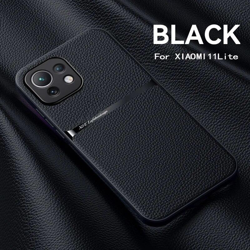 Чехол для xiaomi 11 lite, магнитный автомобильный держатель, кожаные чехлы для телефонов для xiomi mi11 xiaomi mi 11 lite ne 5g 11lite, задняя крышка с подсветкой