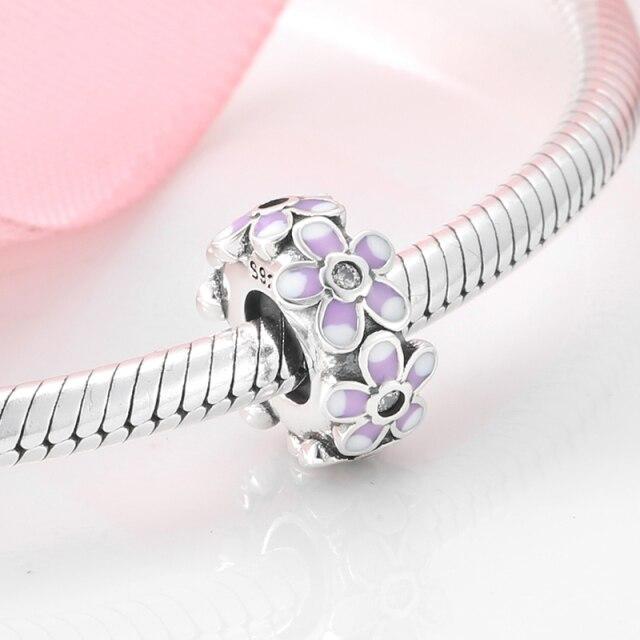 100 %Authentic Sterling Color Voguish Stylish Women Charms Spacer Stopper Beads Fit Original Charm Bracelets Jewelry MakingFashion Charm
